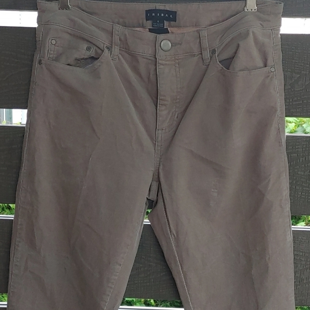 Tribal women Slim skinny stretch pant beige size 6
